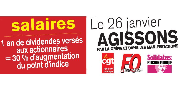 TOUS EN GREVE LE 26 JANVIER !